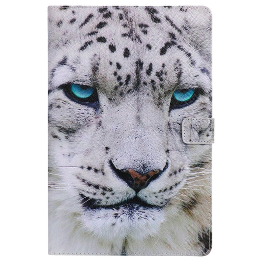 For Lenovo Tab M10 Plus TB-X606F Painted Pattern Horizontal Flip Leather Case with Holder & Card Slots & Wallet & Sleep / Wake-up Function (White Leopard) - Lenovo by buy2fix | Online Shopping UK | buy2fix