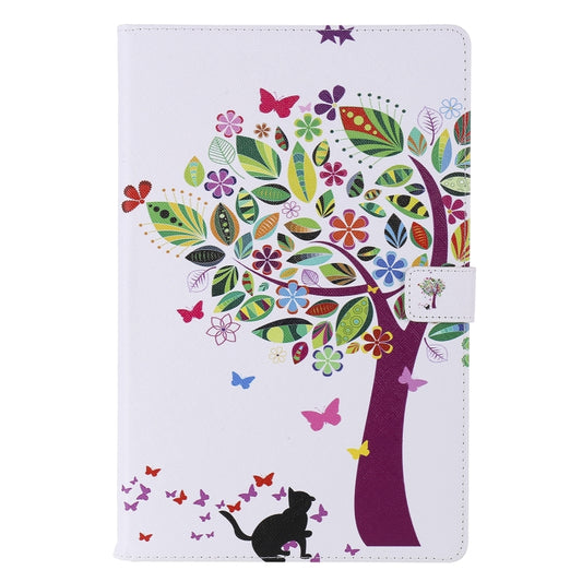 For Samsung Galaxy Tab S6 T860 Painted Pattern Horizontal Flip Leather Case with Holder & Card Slots & Wallet & Sleep / Wake-up Function (Cat and Tree) - Tab S6 10.5 T860 / T865 by buy2fix | Online Shopping UK | buy2fix