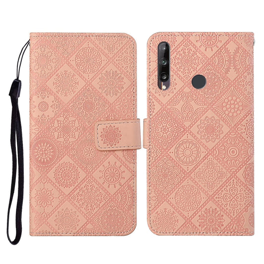Huawei P40 lite E / Y7p Ethnic Style Embossed Pattern Horizontal Flip Leather Case with Holder & Card Slots & Wallet & Lanyard(Pink) - Huawei Cases by buy2fix | Online Shopping UK | buy2fix