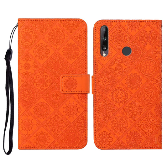 Huawei P40 lite E / Y7p Ethnic Style Embossed Pattern Horizontal Flip Leather Case with Holder & Card Slots & Wallet & Lanyard(Orange) - Huawei Cases by buy2fix | Online Shopping UK | buy2fix