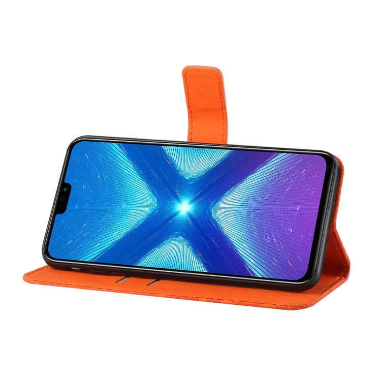 For Huawei Honor 8X Ethnic Style Embossed Pattern Horizontal Flip Leather Case with Holder & Card Slots & Wallet & Lanyard(Orange) - Honor Cases by buy2fix | Online Shopping UK | buy2fix
