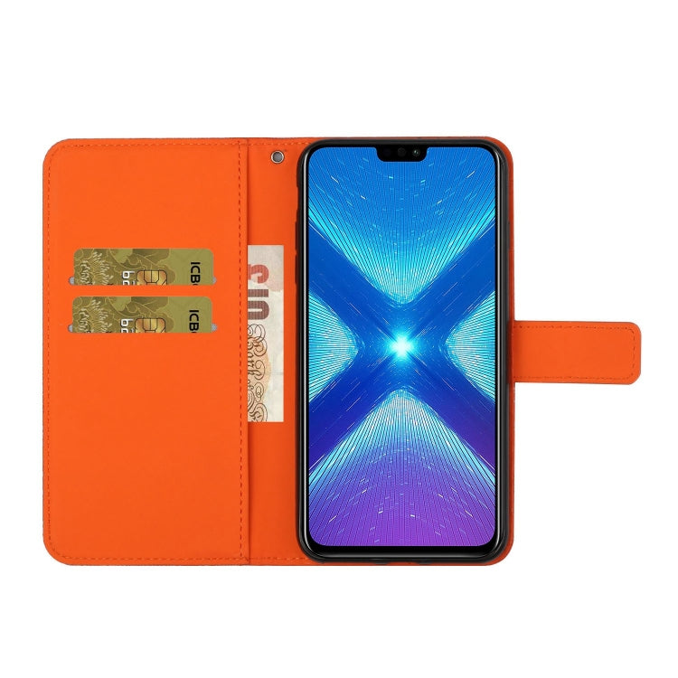 For Huawei Honor 8X Ethnic Style Embossed Pattern Horizontal Flip Leather Case with Holder & Card Slots & Wallet & Lanyard(Orange) - Honor Cases by buy2fix | Online Shopping UK | buy2fix