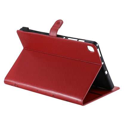 For Samsung Galaxy S6 Lite P610 Cat Bee Embossing Pattern Shockproof Table PC Protective Horizontal Flip Leather Case with Holder & Card Slots & Wallet & Pen Slot & Wake-up / Sleep Function(Red) - Tab S6 Lite P610 / P615 by buy2fix | Online Shopping UK | buy2fix
