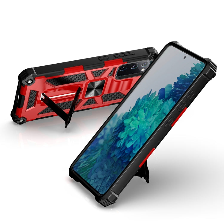 For Samsung Galaxy S20 FE Shockproof TPU + PC Magnetic Protective Case with Holder(Black) by buy2fix