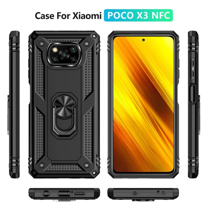 For Xiaomi Poco X3 NFC Shockproof TPU + PC Protective Case with 360 Degree Rotating Holder(Black) - Xiaomi Cases by buy2fix | Online Shopping UK | buy2fix
