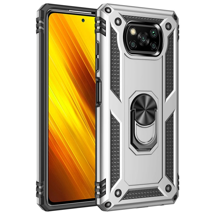 For Xiaomi Poco X3 NFC Shockproof TPU + PC Protective Case with 360 Degree Rotating Holder(Silver) - Xiaomi Cases by buy2fix | Online Shopping UK | buy2fix