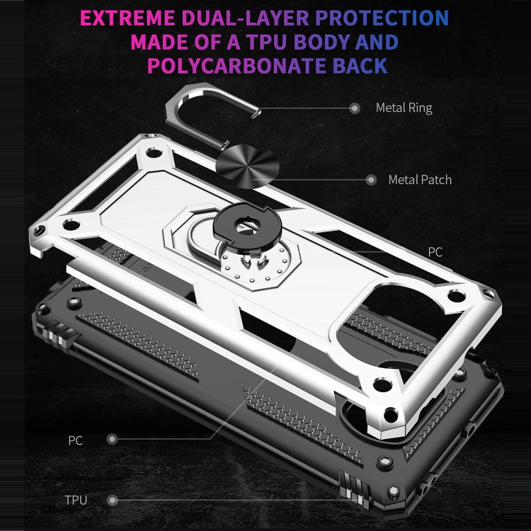 For Xiaomi Poco X3 NFC Shockproof TPU + PC Protective Case with 360 Degree Rotating Holder(Silver) - Xiaomi Cases by buy2fix | Online Shopping UK | buy2fix