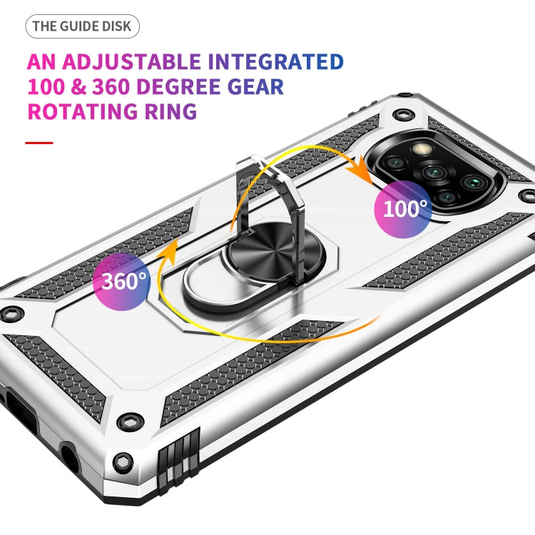 For Xiaomi Poco X3 NFC Shockproof TPU + PC Protective Case with 360 Degree Rotating Holder(Silver) - Xiaomi Cases by buy2fix | Online Shopping UK | buy2fix