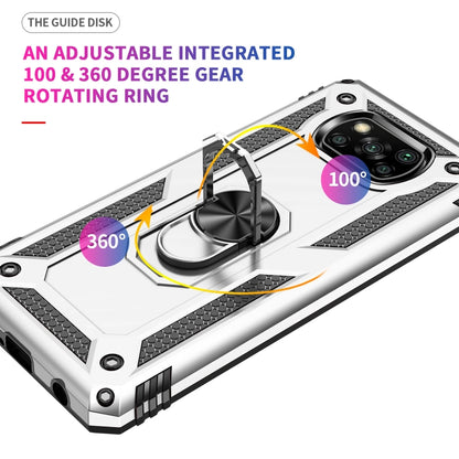 For Xiaomi Poco X3 NFC Shockproof TPU + PC Protective Case with 360 Degree Rotating Holder(Silver) - Xiaomi Cases by buy2fix | Online Shopping UK | buy2fix