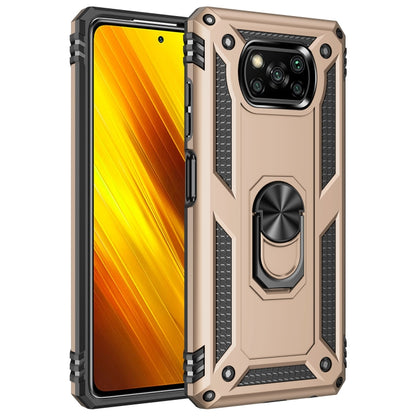 For Xiaomi Poco X3 NFC Shockproof TPU + PC Protective Case with 360 Degree Rotating Holder(Gold) - Xiaomi Cases by buy2fix | Online Shopping UK | buy2fix