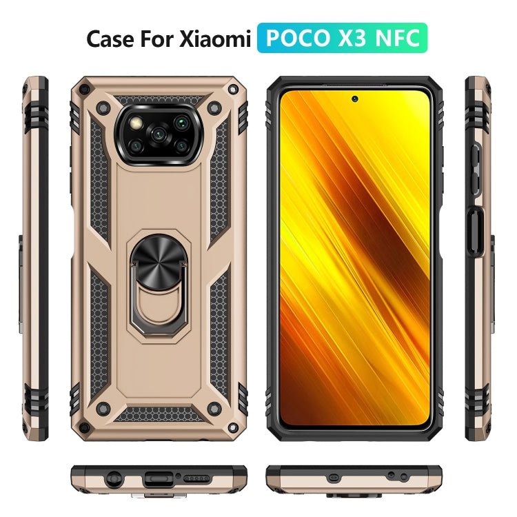 For Xiaomi Poco X3 NFC Shockproof TPU + PC Protective Case with 360 Degree Rotating Holder(Gold) - Xiaomi Cases by buy2fix | Online Shopping UK | buy2fix