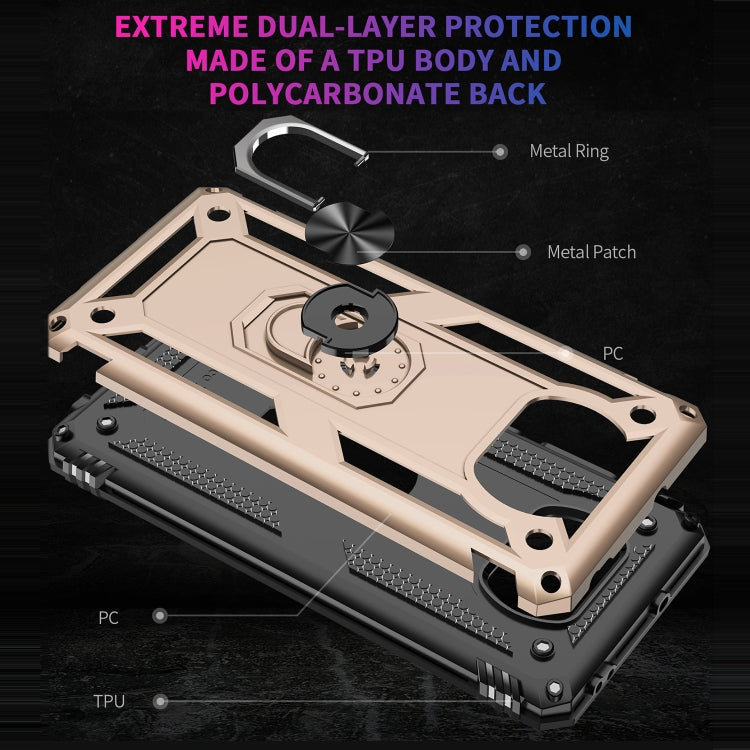 For Xiaomi Poco X3 NFC Shockproof TPU + PC Protective Case with 360 Degree Rotating Holder(Gold) - Xiaomi Cases by buy2fix | Online Shopping UK | buy2fix