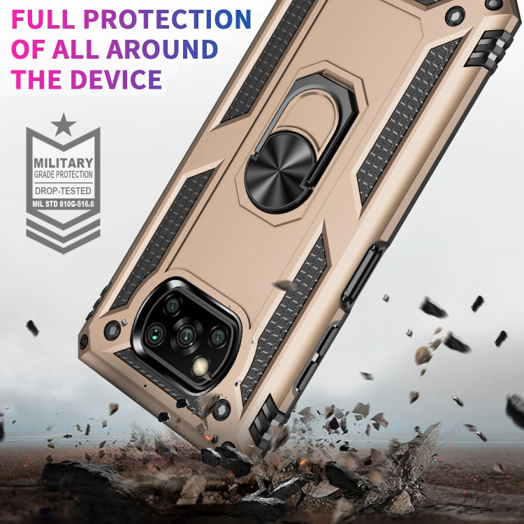 For Xiaomi Poco X3 NFC Shockproof TPU + PC Protective Case with 360 Degree Rotating Holder(Gold) - Xiaomi Cases by buy2fix | Online Shopping UK | buy2fix