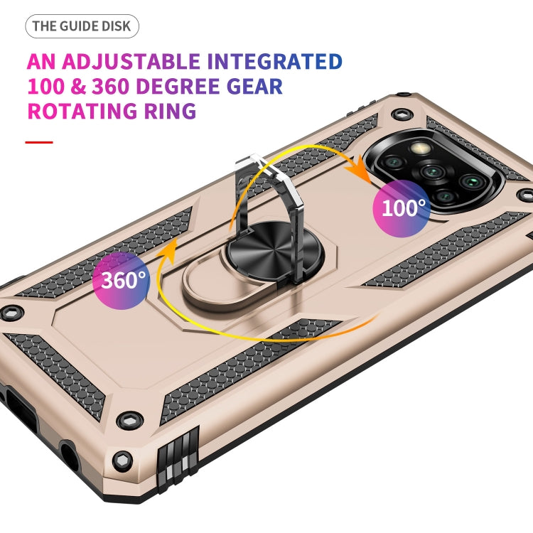 For Xiaomi Poco X3 NFC Shockproof TPU + PC Protective Case with 360 Degree Rotating Holder(Gold) - Xiaomi Cases by buy2fix | Online Shopping UK | buy2fix