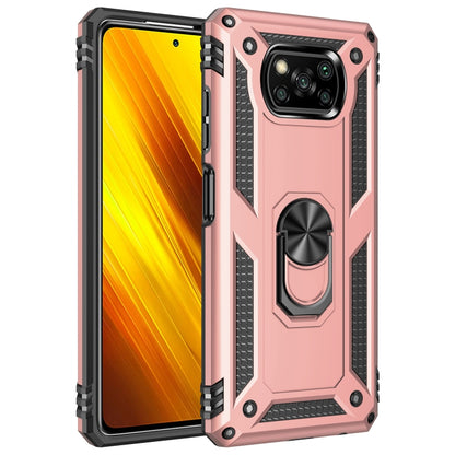 For Xiaomi Poco X3 NFC Shockproof TPU + PC Protective Case with 360 Degree Rotating Holder(Rose Gold) - Xiaomi Cases by buy2fix | Online Shopping UK | buy2fix