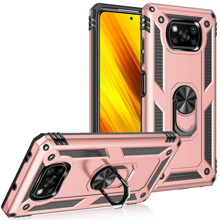 For Xiaomi Poco X3 NFC Shockproof TPU + PC Protective Case with 360 Degree Rotating Holder(Rose Gold) - Xiaomi Cases by buy2fix | Online Shopping UK | buy2fix