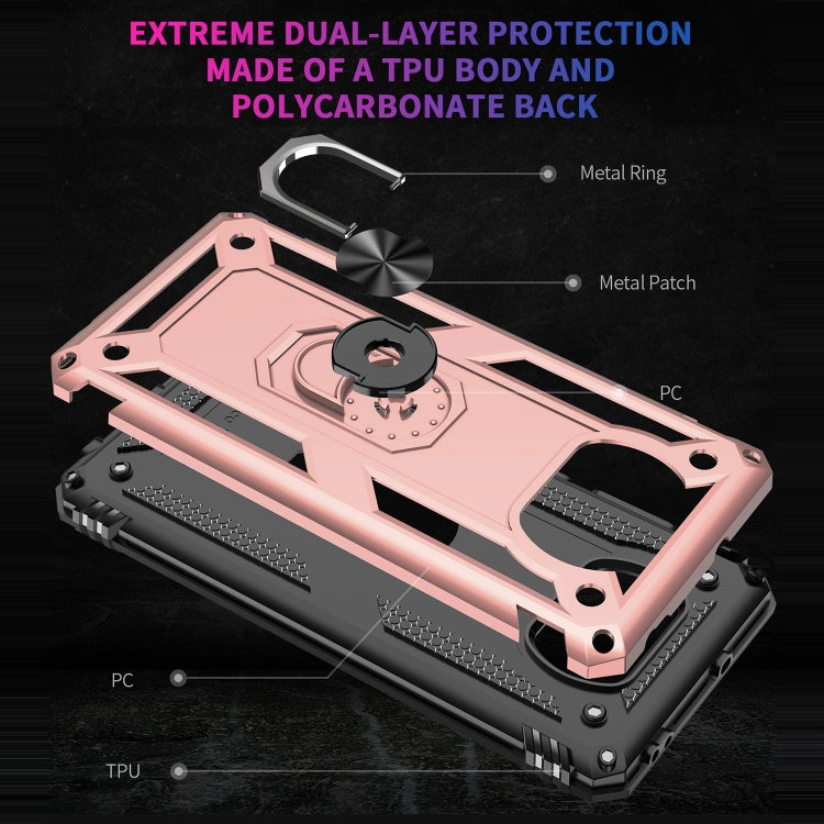 For Xiaomi Poco X3 NFC Shockproof TPU + PC Protective Case with 360 Degree Rotating Holder(Rose Gold) - Xiaomi Cases by buy2fix | Online Shopping UK | buy2fix