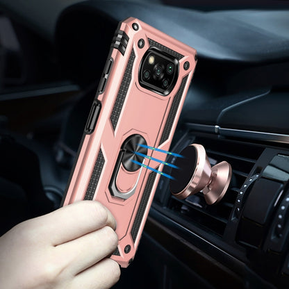 For Xiaomi Poco X3 NFC Shockproof TPU + PC Protective Case with 360 Degree Rotating Holder(Rose Gold) - Xiaomi Cases by buy2fix | Online Shopping UK | buy2fix