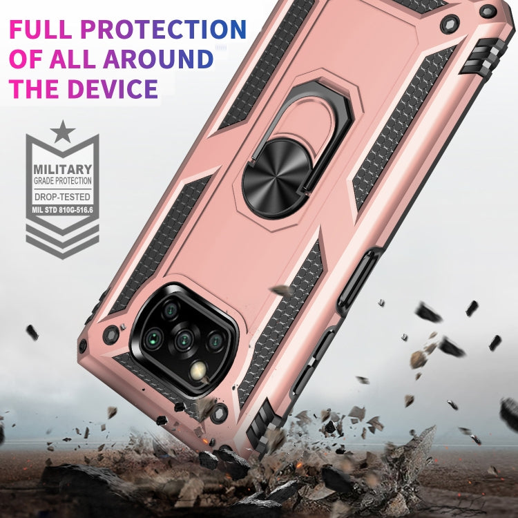 For Xiaomi Poco X3 NFC Shockproof TPU + PC Protective Case with 360 Degree Rotating Holder(Rose Gold) - Xiaomi Cases by buy2fix | Online Shopping UK | buy2fix