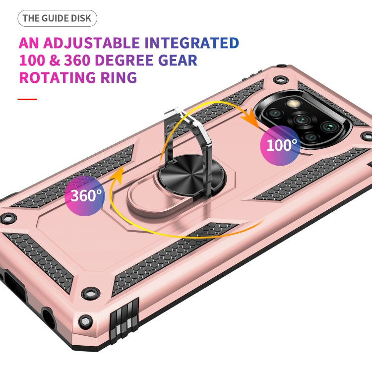 For Xiaomi Poco X3 NFC Shockproof TPU + PC Protective Case with 360 Degree Rotating Holder(Rose Gold) - Xiaomi Cases by buy2fix | Online Shopping UK | buy2fix