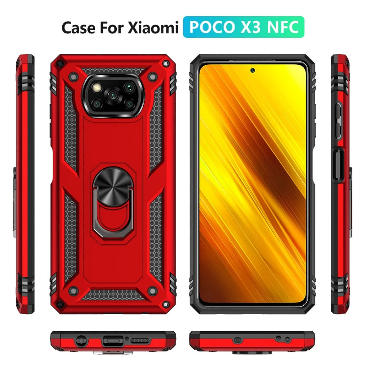 For Xiaomi Poco X3 NFC Shockproof TPU + PC Protective Case with 360 Degree Rotating Holder(Red) - Xiaomi Cases by buy2fix | Online Shopping UK | buy2fix