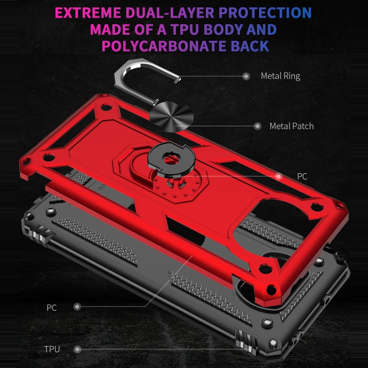 For Xiaomi Poco X3 NFC Shockproof TPU + PC Protective Case with 360 Degree Rotating Holder(Red) - Xiaomi Cases by buy2fix | Online Shopping UK | buy2fix
