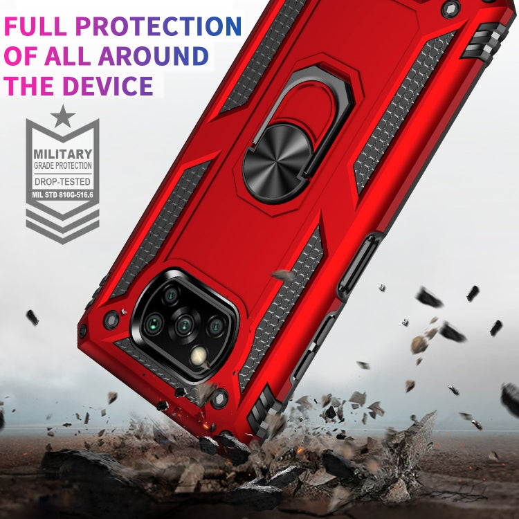 For Xiaomi Poco X3 NFC Shockproof TPU + PC Protective Case with 360 Degree Rotating Holder(Red) - Xiaomi Cases by buy2fix | Online Shopping UK | buy2fix