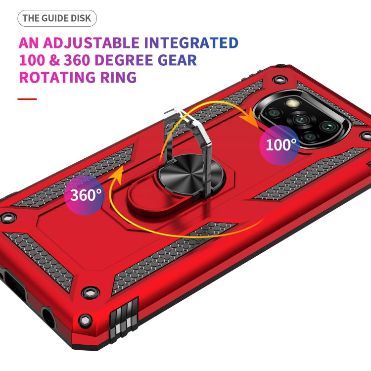 For Xiaomi Poco X3 NFC Shockproof TPU + PC Protective Case with 360 Degree Rotating Holder(Red) - Xiaomi Cases by buy2fix | Online Shopping UK | buy2fix