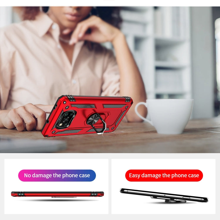 For Xiaomi Poco X3 NFC Shockproof TPU + PC Protective Case with 360 Degree Rotating Holder(Red) - Xiaomi Cases by buy2fix | Online Shopping UK | buy2fix