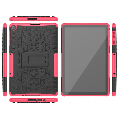 For Huawei MatePad T10/T10S/Enjoy 2 Tire Texture Shockproof TPU+PC Protective Case with Holder(Pink) - Huawei by buy2fix | Online Shopping UK | buy2fix