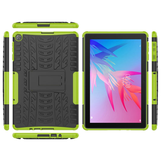 For Huawei MatePad T10/T10S/Enjoy 2 Tire Texture Shockproof TPU+PC Protective Case with Holder(Green) - Huawei by buy2fix | Online Shopping UK | buy2fix