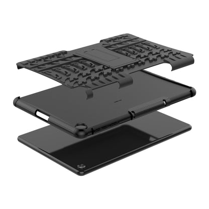 For Huawei MatePad T10/T10S/Enjoy 2 Tire Texture Shockproof TPU+PC Protective Case with Holder(Black) - Huawei by buy2fix | Online Shopping UK | buy2fix