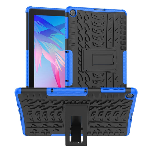 For Huawei MatePad T10/T10S/Enjoy 2 Tire Texture Shockproof TPU+PC Protective Case with Holder(Blue) - Huawei by buy2fix | Online Shopping UK | buy2fix