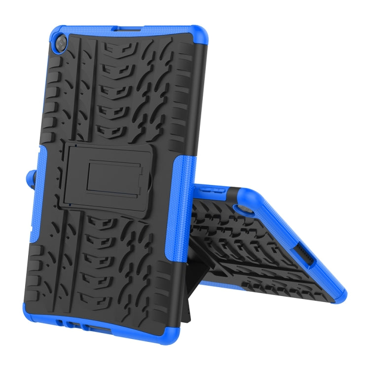 For Huawei MatePad T10/T10S/Enjoy 2 Tire Texture Shockproof TPU+PC Protective Case with Holder(Blue) - Huawei by buy2fix | Online Shopping UK | buy2fix