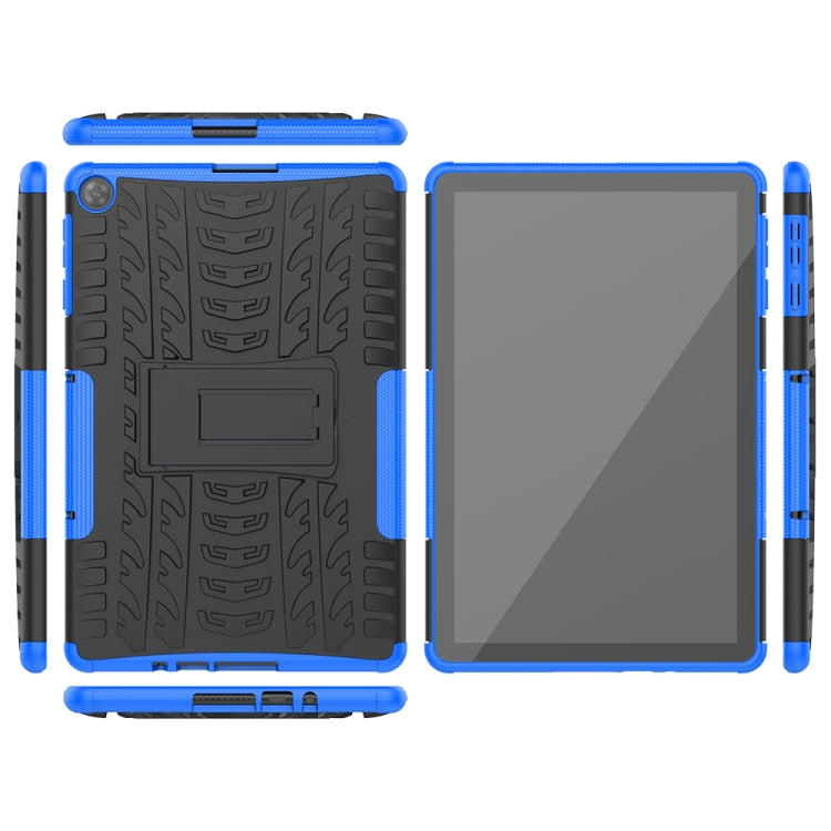 For Huawei MatePad T10/T10S/Enjoy 2 Tire Texture Shockproof TPU+PC Protective Case with Holder(Blue) - Huawei by buy2fix | Online Shopping UK | buy2fix