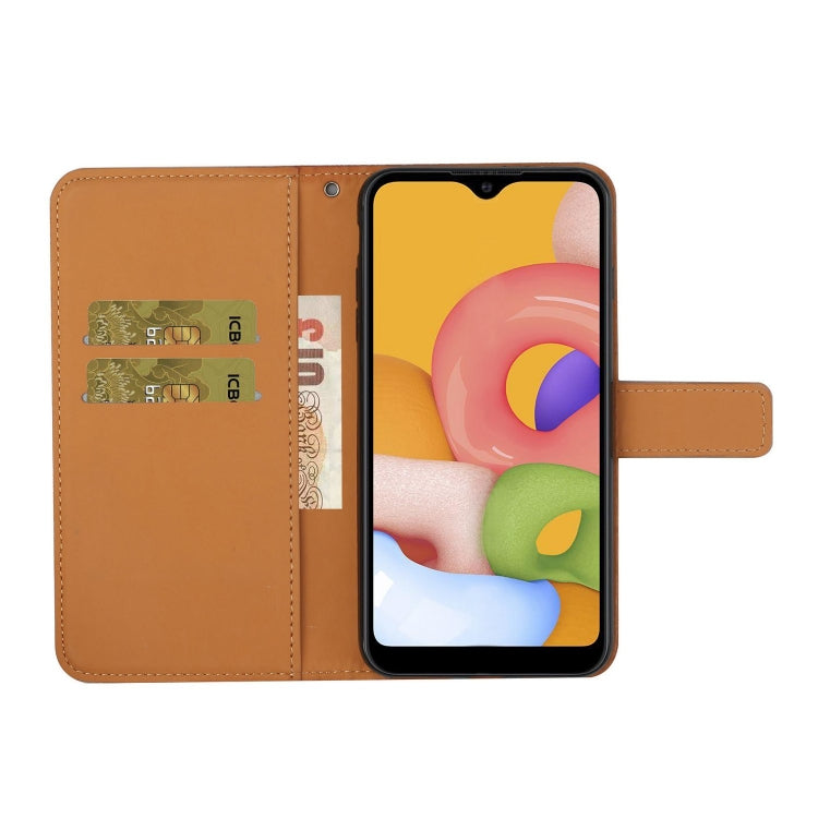 For Samsung Galaxy A01 Ethnic Style Embossed Pattern Horizontal Flip Leather Case with Holder & Card Slots & Wallet & Lanyard(Brown) by buy2fix