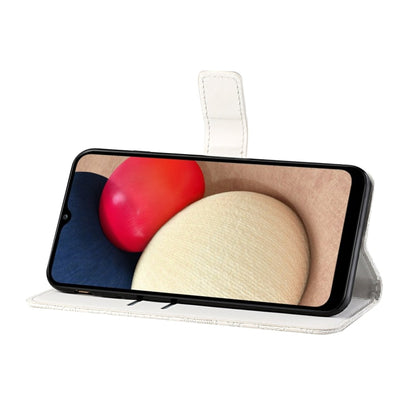 For Samsung Galaxy A02s (US Version) Ethnic Style Embossed Pattern Horizontal Flip Leather Case with Holder & Card Slots & Wallet & Lanyard(White) by buy2fix