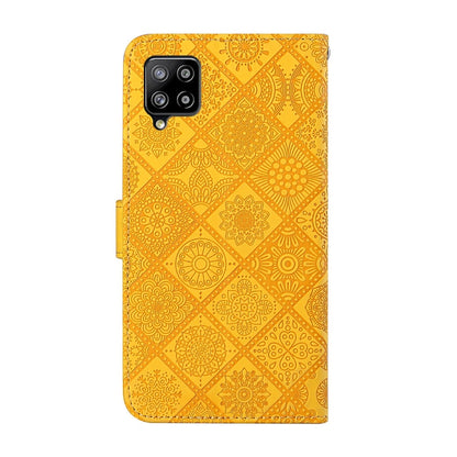 For Samsung Galaxy A12 Ethnic Style Embossed Pattern Horizontal Flip Leather Case with Holder & Card Slots & Wallet & Lanyard(Yellow) by buy2fix