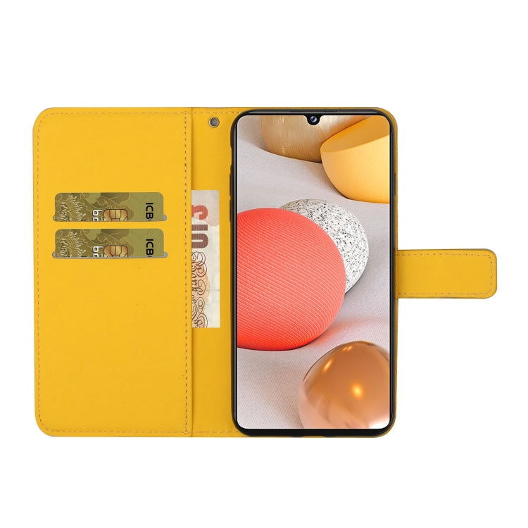 For Samsung Galaxy A12 Ethnic Style Embossed Pattern Horizontal Flip Leather Case with Holder & Card Slots & Wallet & Lanyard(Yellow) by buy2fix