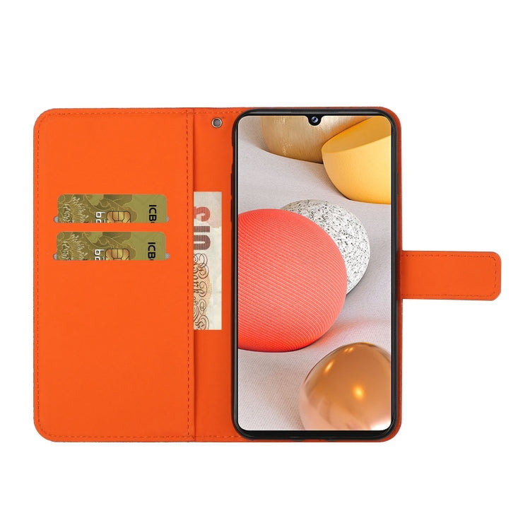 For Samsung Galaxy A12 Ethnic Style Embossed Pattern Horizontal Flip Leather Case with Holder & Card Slots & Wallet & Lanyard(Orange) by buy2fix