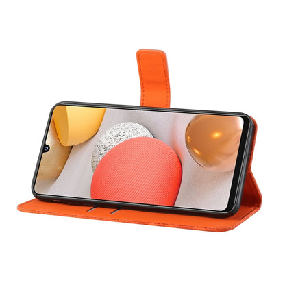 For Samsung Galaxy A12 Ethnic Style Embossed Pattern Horizontal Flip Leather Case with Holder & Card Slots & Wallet & Lanyard(Orange) by buy2fix