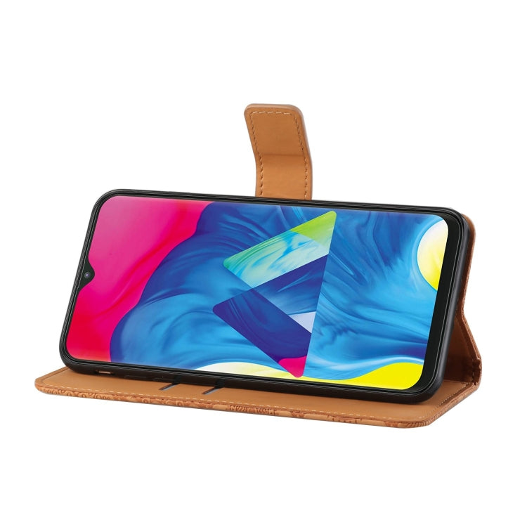 For Samsung Galaxy A40 Ethnic Style Embossed Pattern Horizontal Flip Leather Case with Holder & Card Slots & Wallet & Lanyard(Brown) by buy2fix