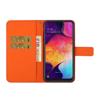 For Samsung Galaxy A50 Ethnic Style Embossed Pattern Horizontal Flip Leather Case with Holder & Card Slots & Wallet & Lanyard(Orange) by buy2fix