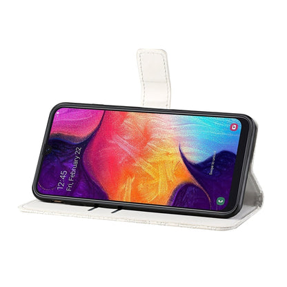 For Samsung Galaxy A70 Ethnic Style Embossed Pattern Horizontal Flip Leather Case with Holder & Card Slots & Wallet & Lanyard(White) by buy2fix