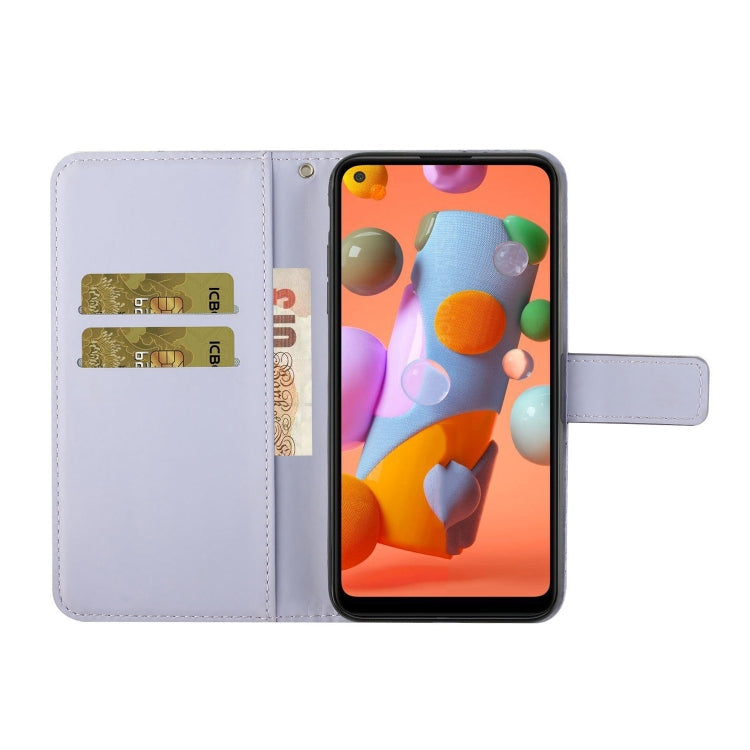 For Samsung Galaxy M11 Ethnic Style Embossed Pattern Horizontal Flip Leather Case with Holder & Card Slots & Wallet & Lanyard(Purple) by buy2fix