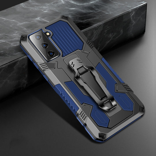 For Samsung Galaxy S21 5G Machine Armor Warrior Shockproof PC + TPU Protective Case(Royal Blue)