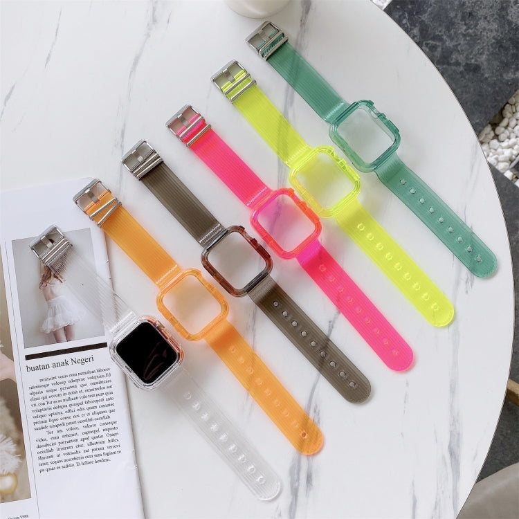 Candy Color Transparent TPU Watch Band For Apple Watch Series 7 41mm / & 6 & SE & 5 & 4 40mm (Rose Red) by buy2fix