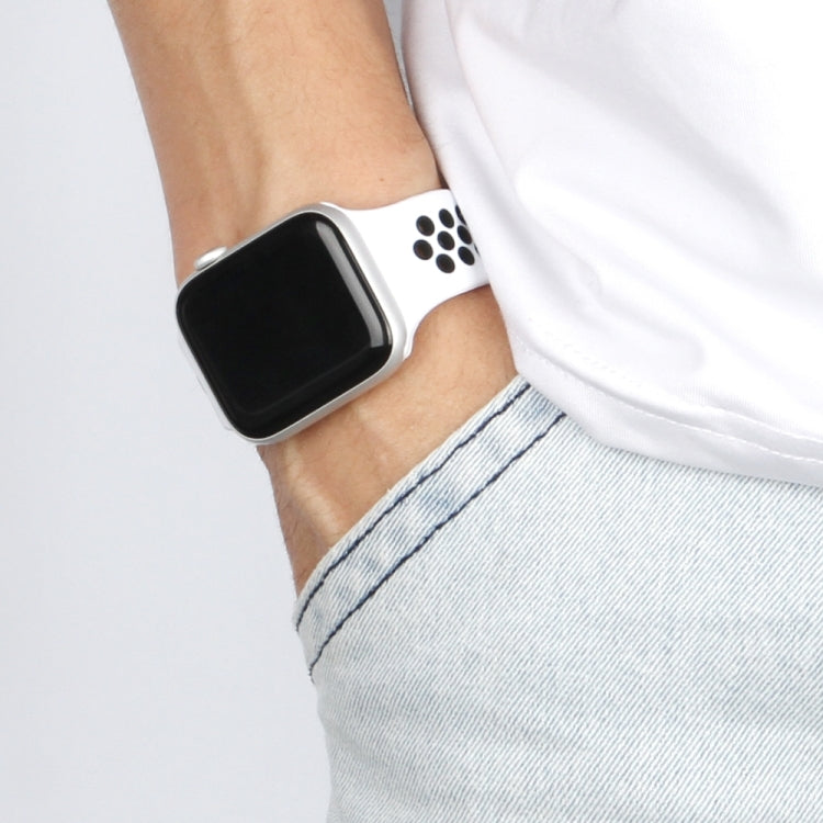 Elastic Silicone Watch Band For Apple Watch Series 7 45mm / 6 & SE & 5 & 4 44mm / 3 & 2 & 1 42mm, Length:150mm(Blue White) by buy2fix