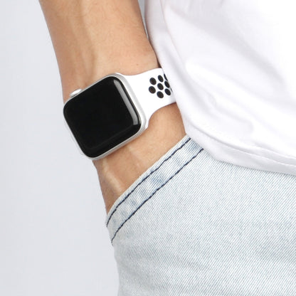 Elastic Silicone Watch Band For Apple Watch Series 7 45mm / 6 & SE & 5 & 4 44mm / 3 & 2 & 1 42mm, Length:150mm(Blue White) by buy2fix