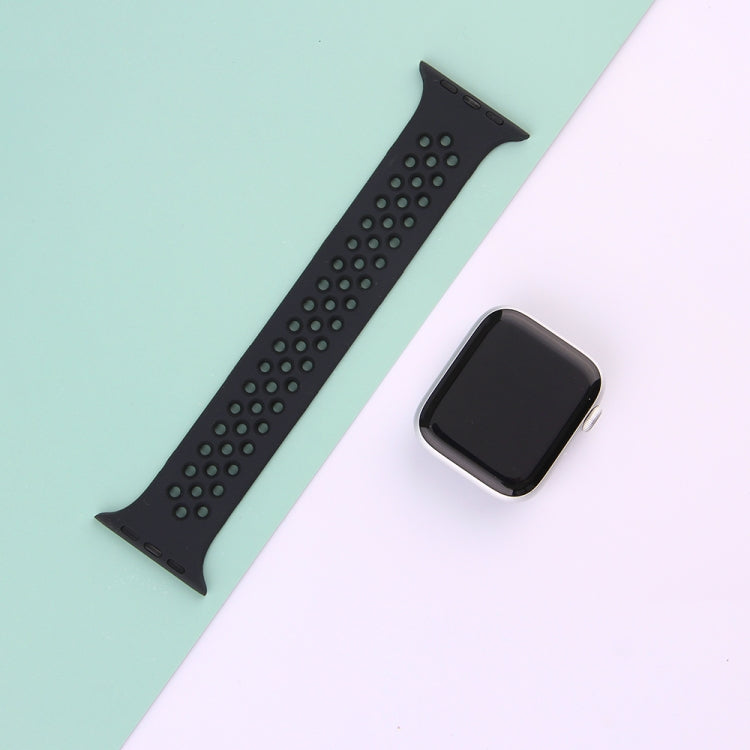 Elastic Silicone Watch Band For Apple Watch Series 9&8&7 41mm / SE 3&SE 2&6&SE&5&4 40mm / 3&2&1 38mm, Length: 160mm(Black) by buy2fix